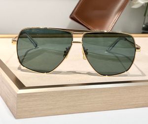 Óculos de sol piloto com armação de metal dourado lente verde 40246 mulheres homens óculos de sol oversized sonnenbrille tons sunnies gafas de sol uv400 óculos com caixa