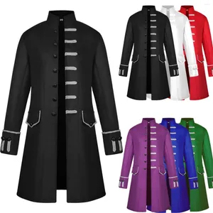 Casacos de Trench Masculinos Homens Vintage Tailcoat Jaqueta Overcoat Outwear Botões Casaco 3XL Jaquetas para Vento Leve