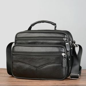 Men's Bag Genuine Leather Handbags Business Shoulder Bags Men Messenger Bags Small Crossbody Bags for Man Fashion Handbag 240116