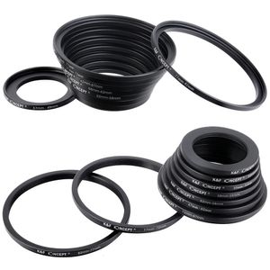 K F CONCEITO 18pcs Filtro de lente de câmera Step Up Down Adapter Ring Set 37-82mm 82-37mm para ND CPL Anel de filtro de câmera UV 240115