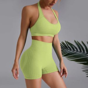 Vestindo um conjunto superior sem costura na academia, adequado para calças de ioga femininas, gravatas gradientes, pernas tingidas, sutiã sexy, shorts, roupas esportivas e roupas de ginástica 240116