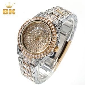 THE BLING KING Мужские и женские часы Iced Out Кварцевые часы Роскошные высококачественные автоматические деловые водонепроницаемые наручные часы со стразами 240115