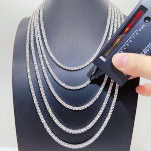 Lab Diamond 3Mm Sterling Sier Colar Vvs Moissanite Baguette Corrente de tênis