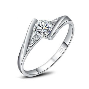 Paar Ringe 925 Sterling Silber Ringe Neue High Qity Weißgold Überzogene 1 Karat Schweizer Diamant Für Frauen Luxus Hochzeit Schmuck 338 N2 Drop D Dhfn9