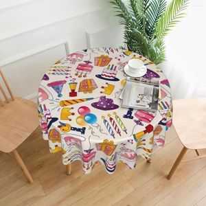 Table Cloth Tablecloth Birthday Gift Round Cake Retro Cover Tablecloths Custom Home Party Dining Room Decoration