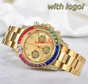 24A Designer Mens Relógios Homens Relógio de Alta Qualidade Quartz Rainbow Diamante Relógios Cerâmico Relógio Moda Estilo Clássico Aço Inoxidável Safira Relógios de Pulso