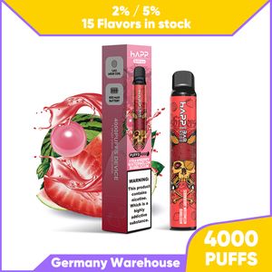 Rökning E -rör 4000 PULD -disponibla E -cigaretter Gratis frakt Mesh -spole 8 ml POD Batteri Nonladdningsbara elektroniska cigs Puffs 4K 2% 5% VAPE PEN PEN