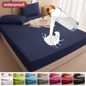 100% Waterproof Mattress Covers Protector Adjustable Bed Fitted Sheet With Elastic Band Single Double King Size 140160180x200 240116