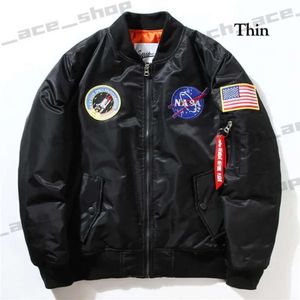 Giacche Nasa Giacca da pilota autunno-volo Cappotto Bomber verde nero Ma1 Uomo Cappotti da baseball con ricamo Nasa con cerniera M-xxl 591671