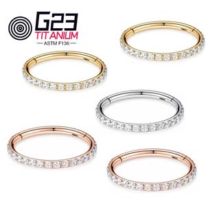 1PC 6-12MM G23 CZ Opal Hinged Pitch Ring Nose Ring Open Small Nasal Septum Cartilage Women Earring Perforated Jewelry 240115