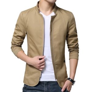 Aemape Brand Bomber Kurtka Mężczyźni stojak na kołnierz męską kurtkę Slim Fit Mens Blazer Casual Tacets Mężczyzna jesień cienki wiatrobreaker 240115