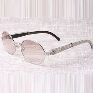 Diamond Round Sunglasses Cattle Horn Eyeglasses 7550178 Natural Mix horns Men and women sunglasses glasess Eyewear Size 55-22-135m