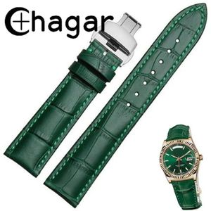 Bracelets Genuine Leather Green Bamboo Grain Watchband Butterfly 12mm 14mm 16mm 18mm 20mm 22mm Mens Womens Watch Strap Bracelet