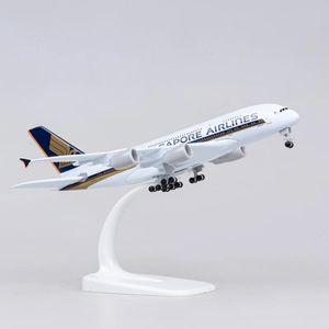 飛行機モデルボーイングA380 B777シンガポール航空航空機A380 16cmアロイシミュレーションキッズおもちゃのための飛行機モデル240115