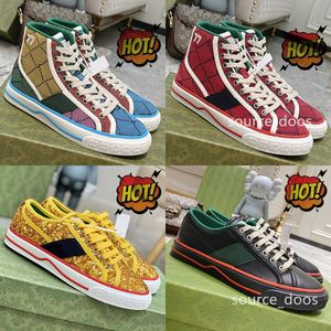 Designers gc Tennis 1977 Canvas shoe Casual sneakers Luxurys Womens Shoe Italy Green And Red Web Stripe Rubber Sole Stretch Cotton Low Top Mens Sneakers