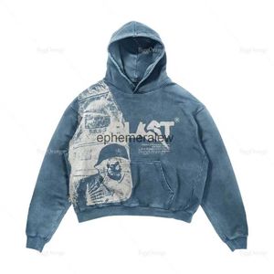 Men's Hoodies Sweatshirts 2022 Coats Streetwear Gothic Casual Retro Hoodie bet Blast Print Pattern Skull Fashion Hoodie Men Harajuku Men Clothingephemeralew