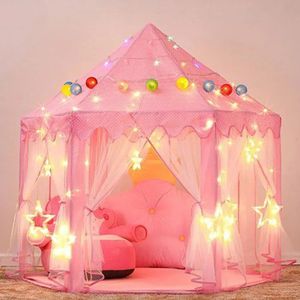 Taşınabilir Çocuk Çadır Çocuk Çadır Toys Kızlar Prenses Kalesi Tipi Infantil Çocuk Evi Vigvam Teepee Bebek Çadır Hediyeleri 240115