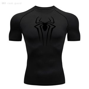 Мужская футболка с коротким рукавом, летняя дышащая, быстросохнущая спортивная футболка для бодибилдинга, компрессионная рубашка для фитнеса, мужская 240115