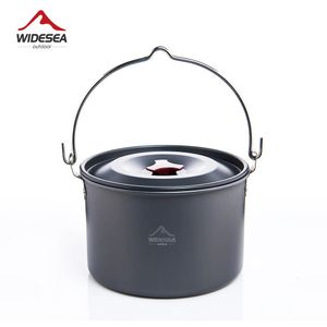 Widesea 4l acampamento pendurado pote panelas ao ar livre bowler talheres pessoas piquenique cozinhar turismo pesca equipamentos de cozinha 240116