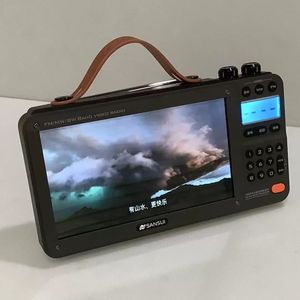 Radio Sansui F51ポータブルFMラジオ7インチLEDディスプレイラジオワイヤレスBluetoothスピーカーデュアルTFカードスロットMP4音楽プレーヤービデオ電子ブック