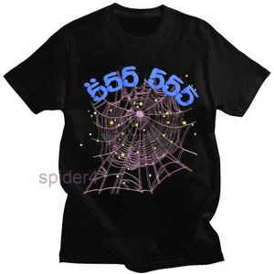 Homens camisetas Vintage Impressão Sp5der 555555 Anjo Número Camiseta Homens Mulheres B Qualidade Spider Web Padrão T-shirt Top Tees G230427 494Y