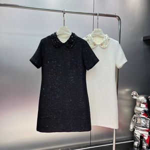 10062 L 2024 Runway Dress SPring Summer Dress Lapel Neck Short Sleeve Brand Same Style Womens Dress Fashion High Quality shili