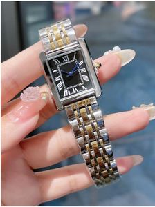 2024 marca de luxo relógio de pulso feminino tanque relógio quadrado relógios premium movimento quartzo pulseira de aço inoxidável pulseira à prova dwaterproof água senhora banquete relógios de pulso