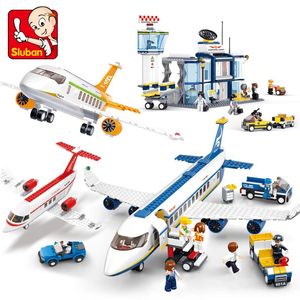 Hightech Avion Cargo Aircraft Rescue Plane Airport Airbus Airplane Model Building Blocks Figures City Brinquedos Creative Toys 240115