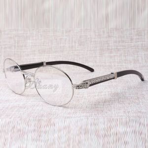 Retro hochwertige Mode Diamond Black Cattle Hörner optische Brille T7550178 für Männer und Frauen, Größe 57-22-135 mm