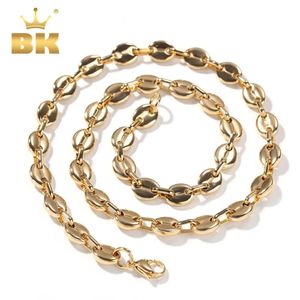 Halsband Hiphop 316L Rostfritt stål Silverguld Färg Puffed Marine Chain Fat Link 8mm för kvinnor/män Fashion Jewelry Drop Ship 240115