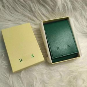 Designer -Uhrenboxen echte Kuhläsesoten Leder Green Watch Box Top -Qualität Verpackung Aufbewahrung mit Logo tragbarer Stoffbeutel