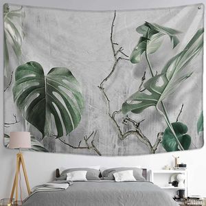 Tapestries Watercolor Leaves Tapestry Wall Hanging Tropical Plants Minimalist Ins Boho Aesthetic Room Art Home Decor