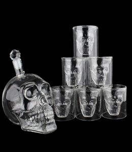 Crystal Skull Head S Cup Set 700 ml whisky vinglasflaska 75 ml Glasskoppar Decanter Home Bar Vodka Drinking Mugs1707890