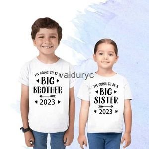 T-shirty Jestem awansowany na starszą siostrę/brat 2023 Kid-T-shirt ldren t shirt ogłoszenie dla niemowląt