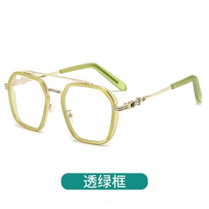 2024 Luxus-Designer-CH-Sonnenbrille für Männer und Frauen, verchromte Brillengestelle, einfache, vollpolygonale, gepaarte Myopie-Herz-Brillengestell, Herren-Unisex-Brille, RYTU