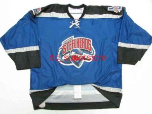 Rare ED CUSTOM IDAHO STEELHEADS ECHL BLUE Hockey Jersey Add Any Name Number Men Youth Women XS-5XL