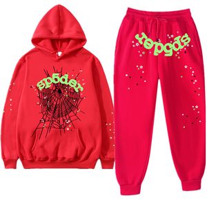 Spider Tracksuit 남자 스포츠웨어 디자이너 트렌디 브랜드 555 SP5DER Hoodie 남자 남성용 청소년 깡패 스포츠웨어 2 피스 세트 여성 스파이더 스포츠웨어 스파이더 555 크기 S-2XL