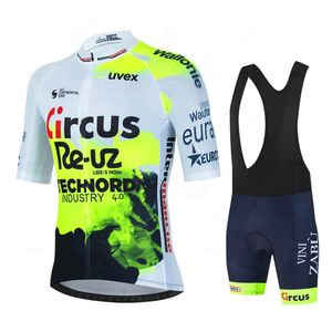Circus Wanty Fluorescein Sportswear Jersey Set Summer MTB Rower Ubrania Mundur Maillot Ropa Ciclismo Hombre Rower Suit 240116