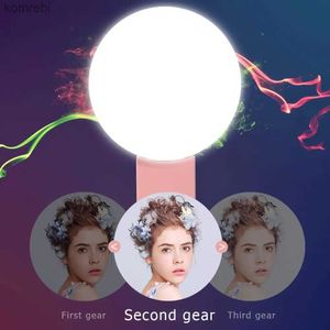 Luzes para selfies Novo telefone móvel LED Anel de luz para selfies Portátil Mini Durável Prático Três paradas de escurecimento Círculo Fotografia Clipe Luz de preenchimentoL240117