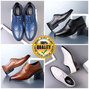 Designers Shoes Casual Shoes Men Blue white brown Leather Shoes Pointed Toe banquets suit Man's Business heels EUR 38-47