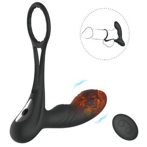 Male Prostate Massage Remote Anal Vibrator 10 Speeds Delay Ejaculation Ring Testis Stimulate Anus Plug Butt Adult Sex Toys 18 240115