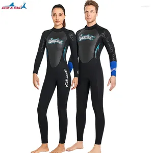 Kvinnors badkläder Kvinnor Wetsuit Neopren 3mm långärmad termisk baddräkt Kvinna Snorkling surf Keep Warm Fashion Diving Equipment