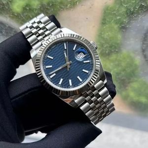 최고 V3 자동 2813 남성용 기계적 시계 BIG MEGIFIER 41MM 스테인리스 스틸 사파이어 남성 126334 시계 워터 리플 민트 녹색 수컷 손목 시계