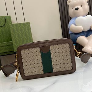 Mini Hand Bag Crossbody Designer Bag Vintage Women Shoulder Bag Classic Canvas Letter Zipper Box Bags Square Clutch Bag Cell Phone Pocket Purse Removable Strap