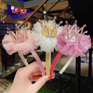 Stirnbänder Stirnbänder für Kinder Mädchen Prinzessin Haarbänder Garn Krone Bogen Knoten Kaninchen Blume Kind Haarschmuck Koreanisch handgefertigt Großhandel YQ240116