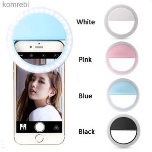 Selfie Lights 2021 Ny telefon Selfie Ring Lamp LED Auto Flash 36LEDS Portable Mini Camera Phone Backlight Photo Light för iPhone Samsung Tabletl240116