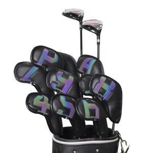 10st Golf Iron Covers Set Water Resistant Wear Club headcover för spelare Shaft Outdoor Sports Display 240116