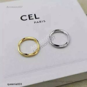 حلقات المجوهرات المصممة Tiffniylise Band Rings مصمم جديد عادي زوج رفيع الحد الأدنى تصميم INS ذيل غير منتظم Twist Twist anello مع مربع