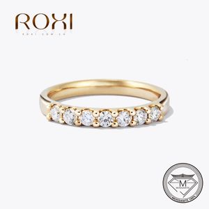 ROXI Ring 2,5 mm Gold Halbblasenringe für Damen Schmuck Hochzeit Diamant Verlobungsband Schmuck 240115