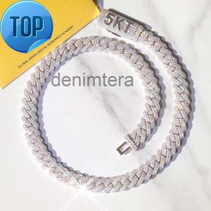 Yu Ying Pass Diamond Test 8-14mm Wide Gra Moissanite Silver Cuban Link Chain för Hip Hop Hop Necklace FAQ4